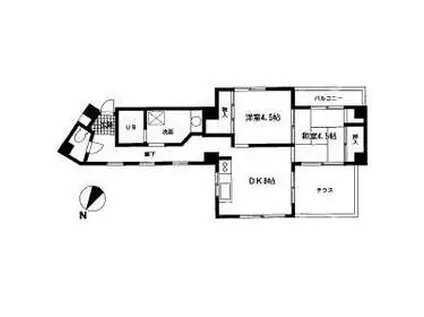 ライフゾーン梶が谷1(2DK/5階)の間取り写真
