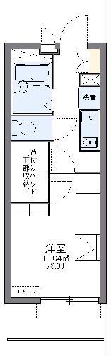 レオパレス藤見(1K/1階)の間取り写真