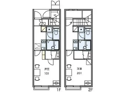 レオネクストグランピエール(1K/2階)の間取り写真