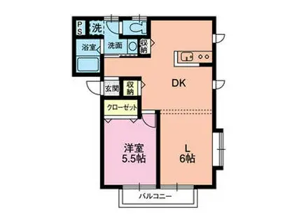 サニークレスト高柳(1LDK/2階)の間取り写真