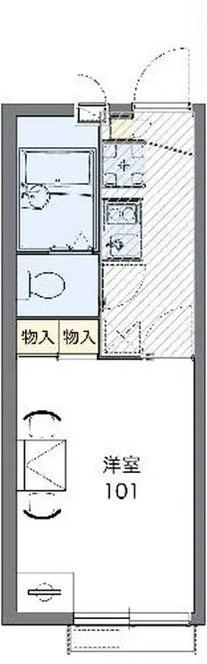 レオパレスビューテラス 1階階 間取り