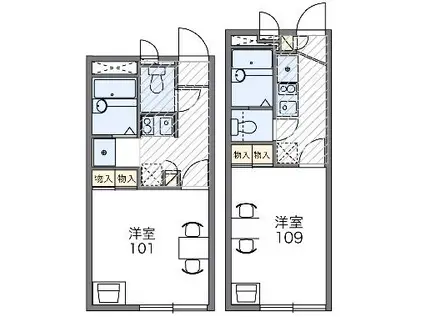 レオパレスECRE(1K/1階)の間取り写真