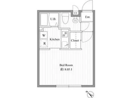 ZESTY西新宿Ⅲ(ワンルーム/3階)の間取り写真