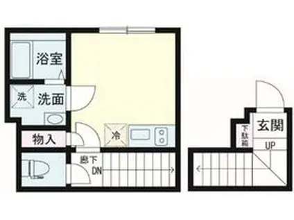 AVANCER成城 B棟(ワンルーム/2階)の間取り写真