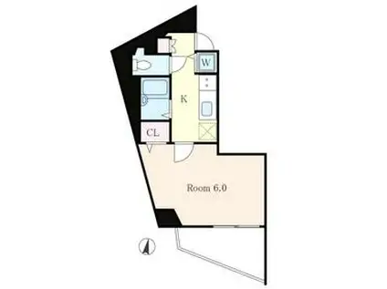 トーシンフェニックス目黒碑文谷(1K/7階)の間取り写真