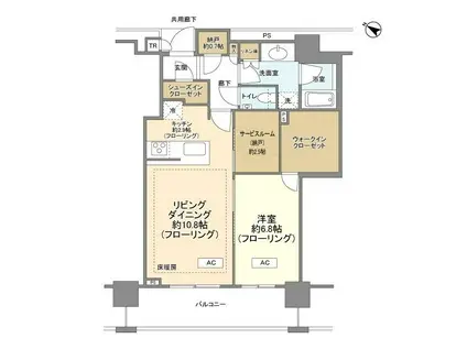 BRILLIA THE TOWER TOKYO YAESU(1SLDK/24階)の間取り写真