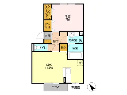 フレシール(1LDK/1階)の間取り写真