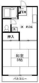 ローリエ水原(1DK/2階)の間取り写真