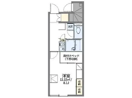 レオパレスKUROYAMA(1K/1階)の間取り写真
