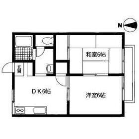 サンヒルズイシイ2(2DK/2階)の間取り写真