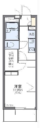 レオパレス五島(1K/4階)の間取り写真