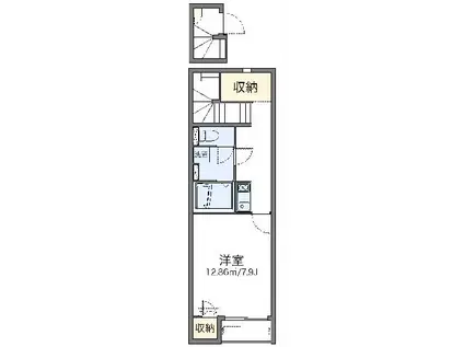 レオネクスト吉良吉田(1K/2階)の間取り写真