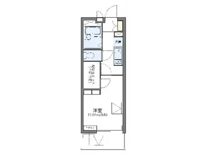 レオパレスエクレールK下大槻(1K/1階)の間取り写真