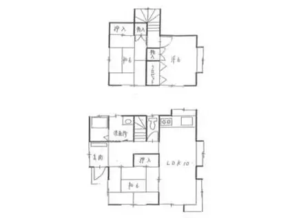 東武鉄道野田線 南桜井駅(埼玉) 徒歩23分 2階建 築34年(3LDK)の間取り写真
