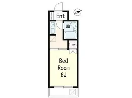 ハイタウン南馬込(1K/2階)の間取り写真