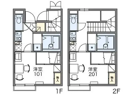 レオパレスUMEBACHI(1K/2階)の間取り写真