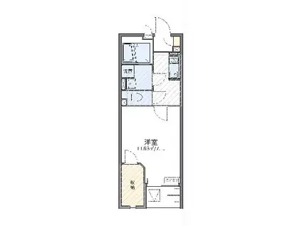 レオネクストコラッジョ(1K/2階)の間取り写真