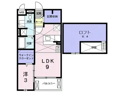 アルバーダ ドス(1LDK/2階)の間取り写真