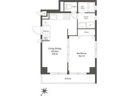 ティーズ池上(1LDK/3階)の間取り写真