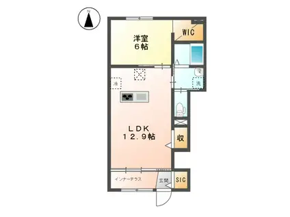 セレーナクオーレ(1LDK/1階)の間取り写真