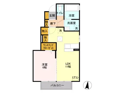 グランベルコート(1LDK/1階)の間取り写真