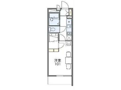 レオパレスMILFORD(1K/1階)の間取り写真