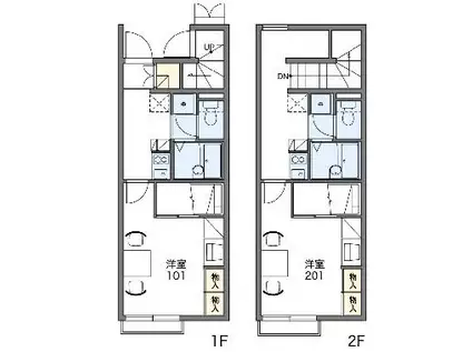 レオパレス新里(1K/1階)の間取り写真
