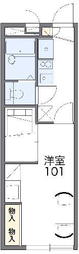 レオパレス三ヶ根B(1K/2階)の間取り写真