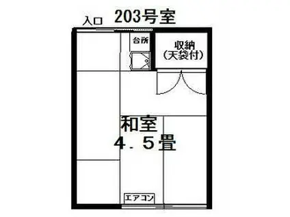 斉藤方アパート(ワンルーム/2階)の間取り写真