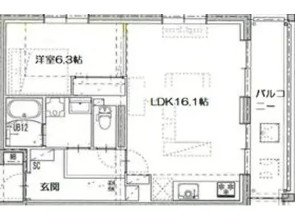 パティオ駒岡20号館(1LDK/2階)の間取り写真