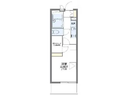 レオパレス東大城(1K/1階)の間取り写真