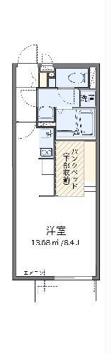 ミランダ二反田(ワンルーム/1階)の間取り写真
