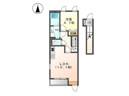 SAINT CLAIR(1LDK/2階)の間取り写真