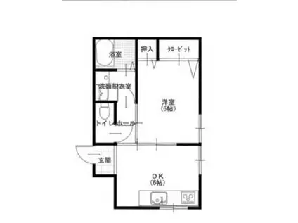 シティハイツ(1DK/2階)の間取り写真