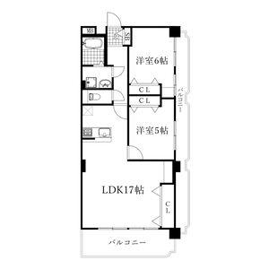 長良パークマンション(2LDK/3階)の間取り写真