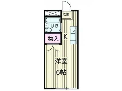 サン&パームIKEDA(ワンルーム/1階)の間取り写真