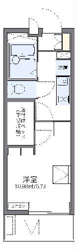 レオパレスひまわり(1K/1階)の間取り写真