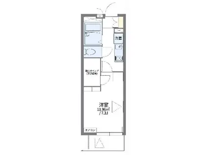 レオパレスSUGIYAMAⅢ(1K/1階)の間取り写真