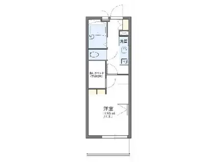 レオパレス空とぶジュウタン(1K/1階)の間取り写真