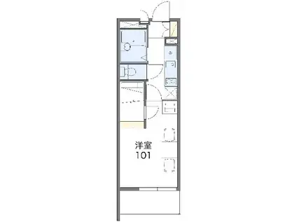 レオパレスシティーD(1K/2階)の間取り写真