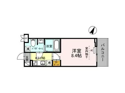 LAULEA越谷(1K/1階)の間取り写真