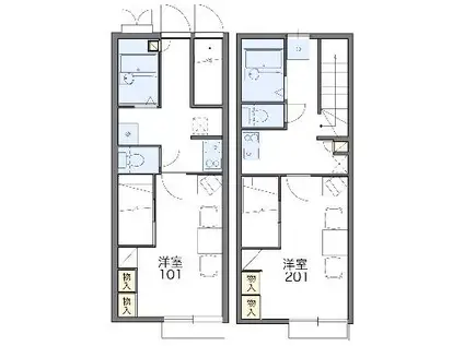 レオパレスSUN はなみずき(1K/2階)の間取り写真