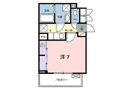 カロ 洛西口 アネックス(1K/3階)の間取り写真