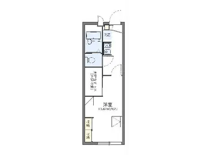 レオパレス明野(1K/1階)の間取り写真