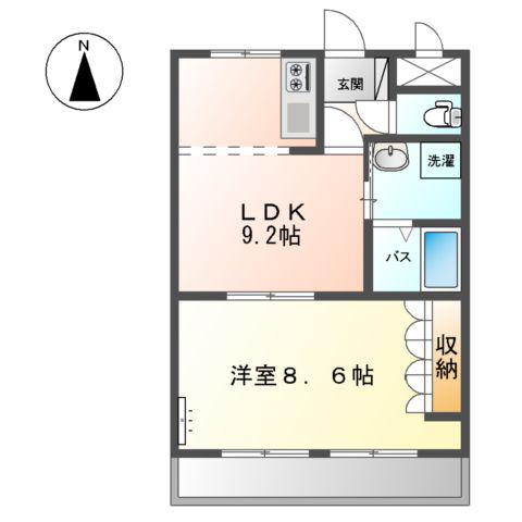 水夢 H&Y(1LDK/1階)の間取り写真