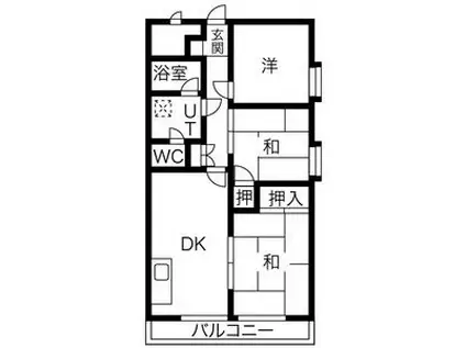 クランブレ西川田(3DK/1階)の間取り写真