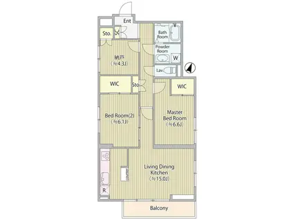 オルムコート阿佐ヶ谷Ⅱ(2SLDK/1階)の間取り写真