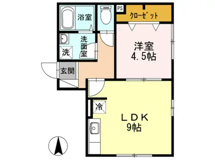 ハイムクライスⅠ(1LDK/1階)の間取り写真