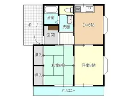 ドエル富塚(2DK/1階)の間取り写真