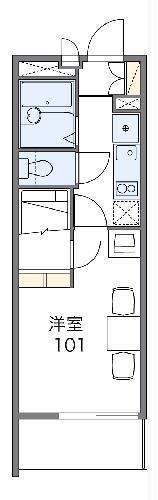 レオパレス爽(1K/1階)の間取り写真